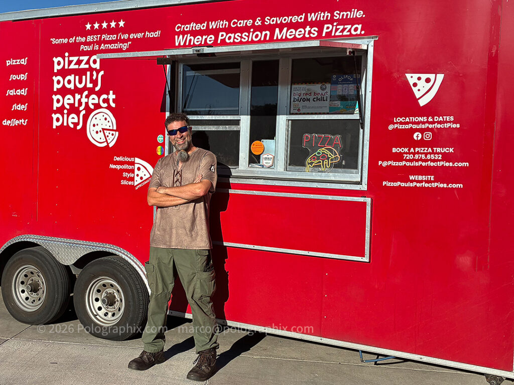 Paul DiDiego of Pizza Paul's Perfect Pies and his freshly wrapped trailer